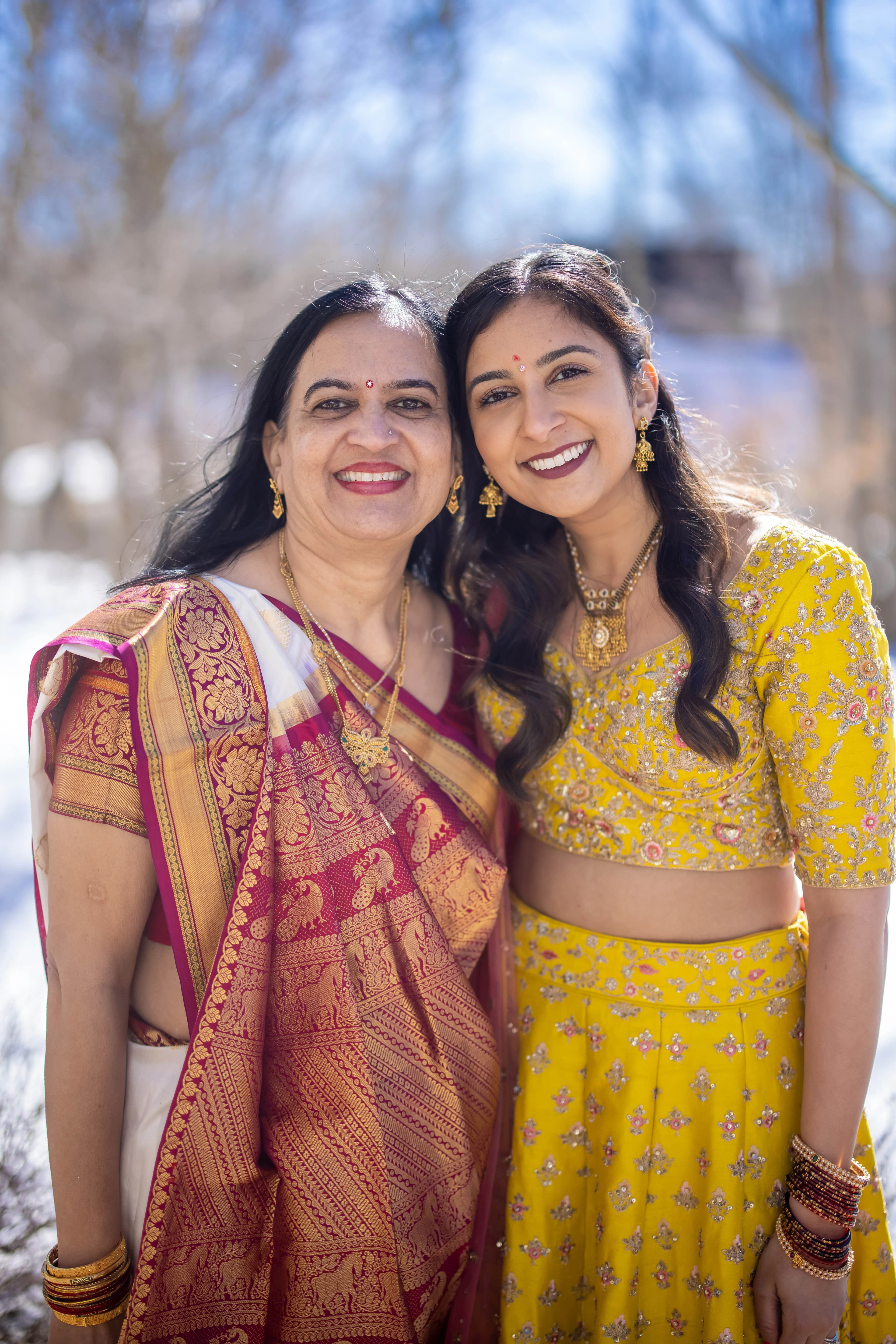 Image 1 of Yellow and Pink Lehenga with Net Dupatta