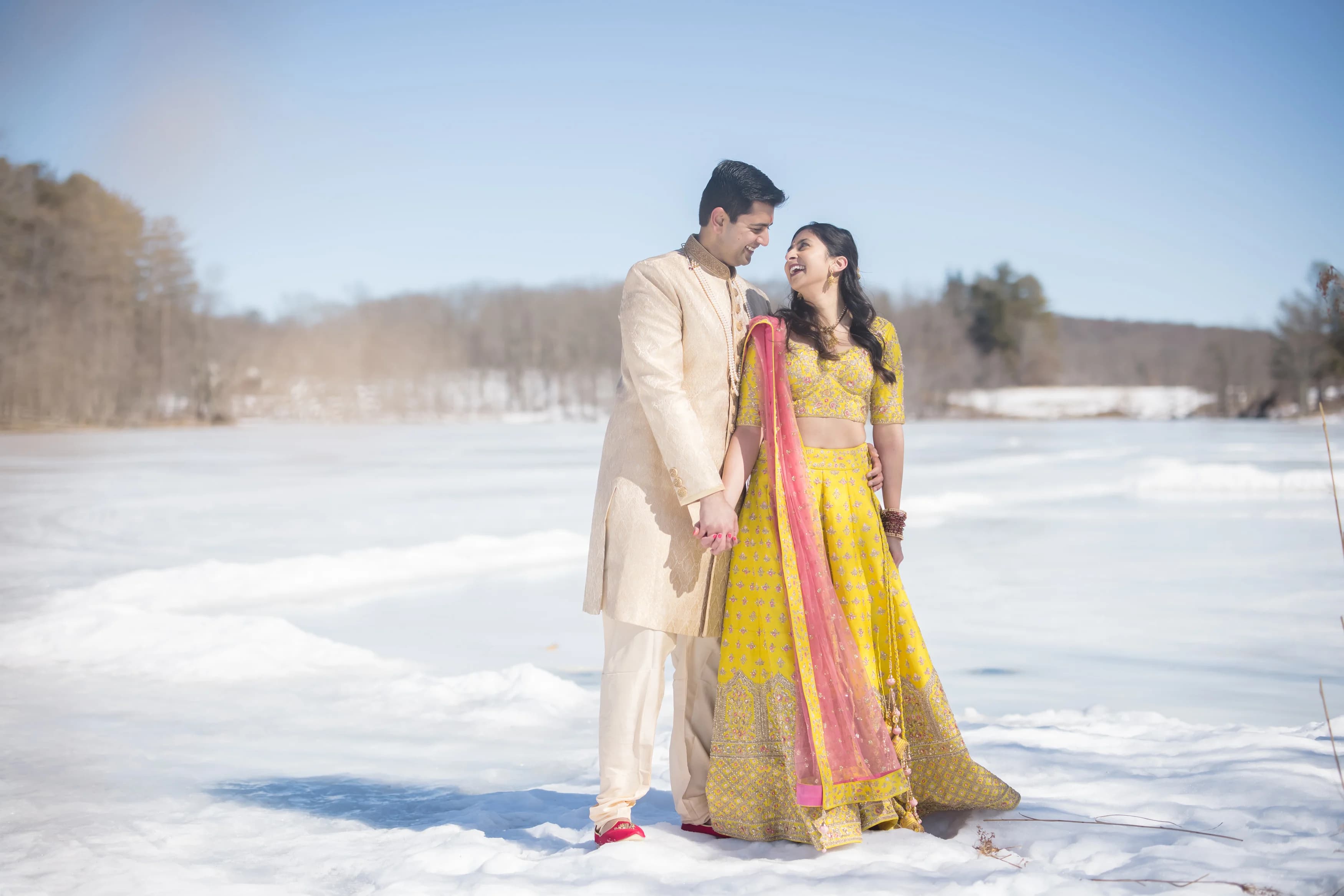 Image 2 of Yellow and Pink Lehenga with Net Dupatta
