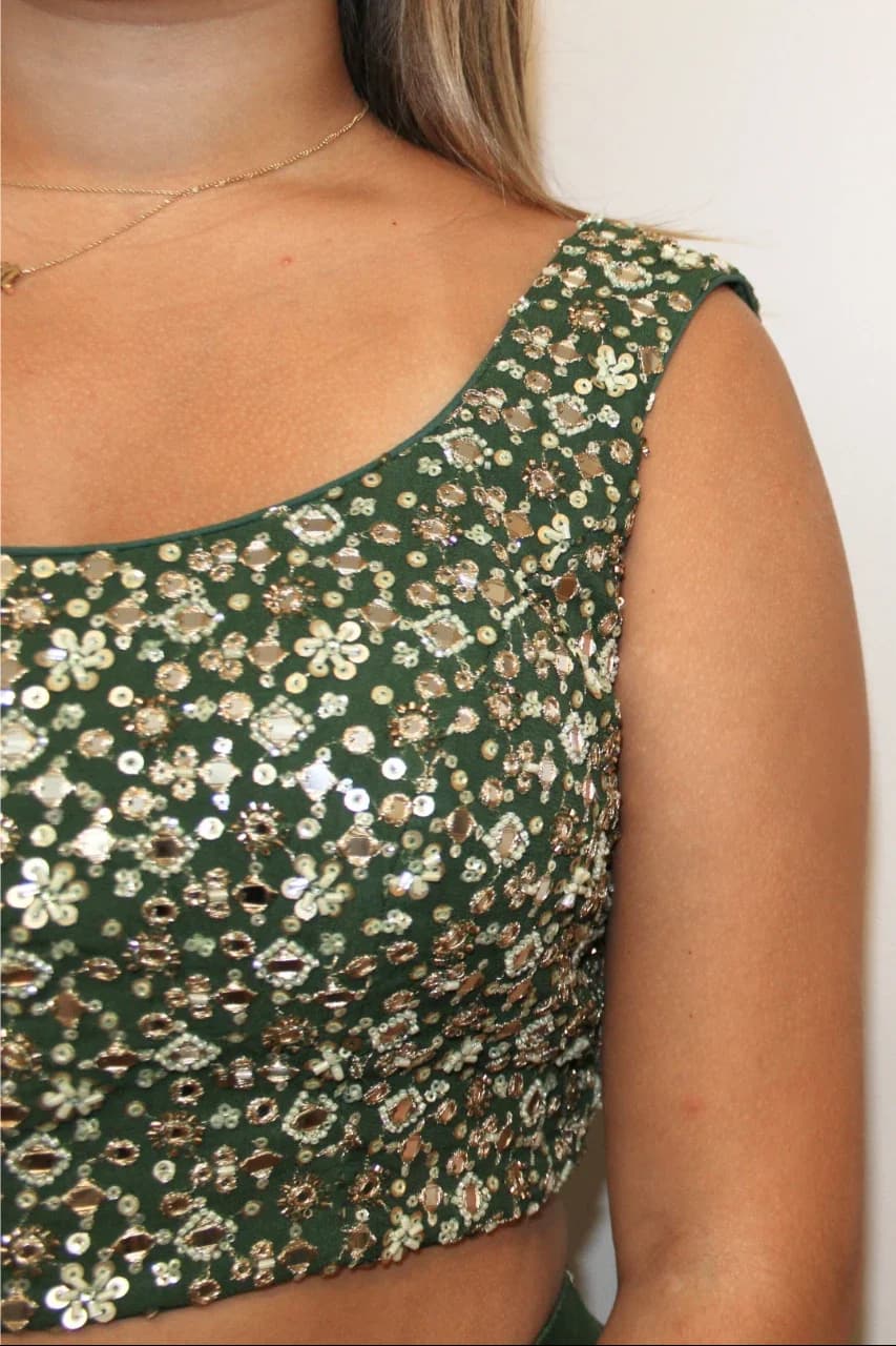 Image 3 of Jaya Lehenga Green - Rental
