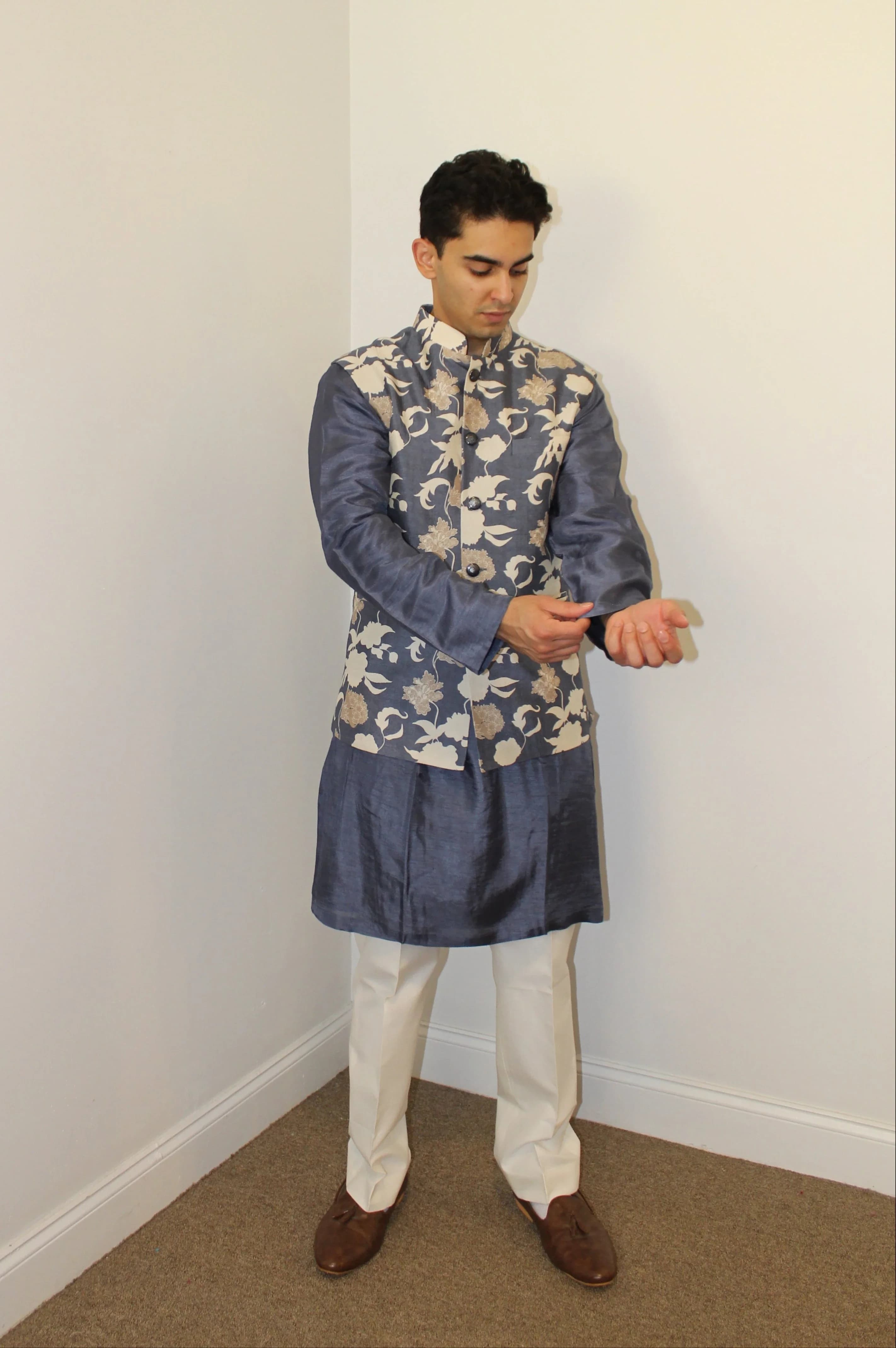 Image 1 of Krish Kurta & Vest (plain kurta) - Rental