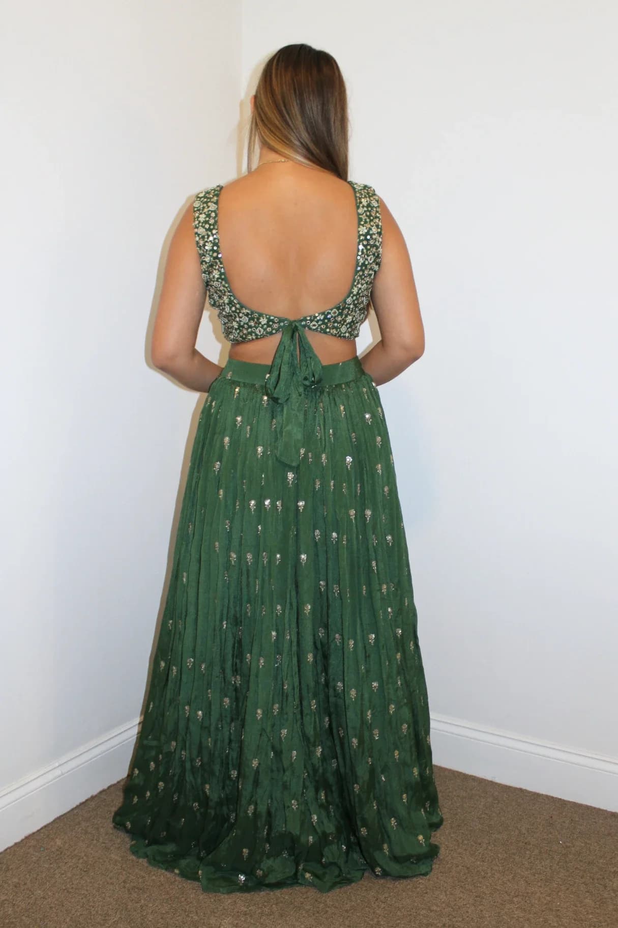 Image 2 of Jaya Lehenga Green - Rental
