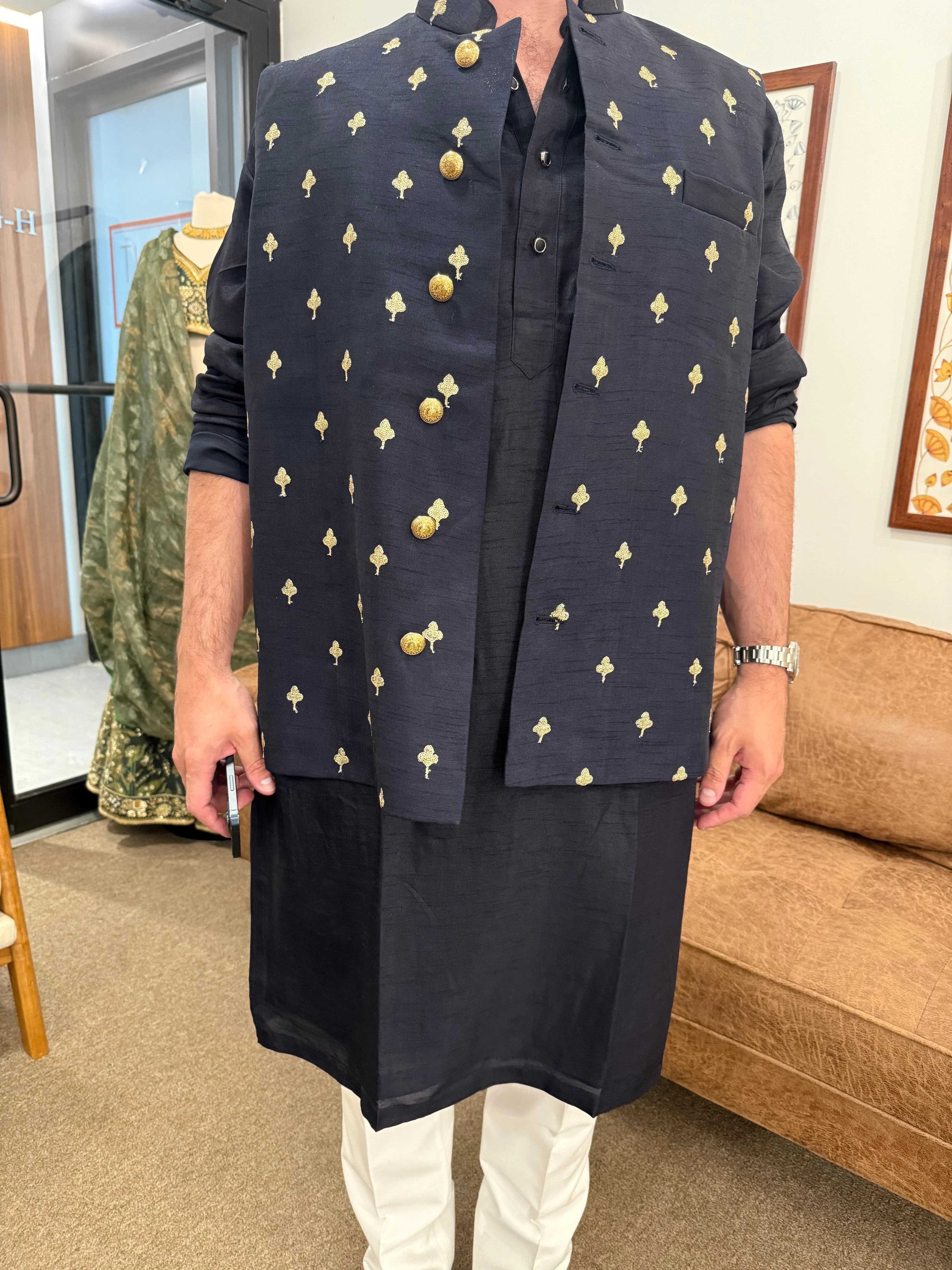Image 1 of Ansel kurta with vest - Rental