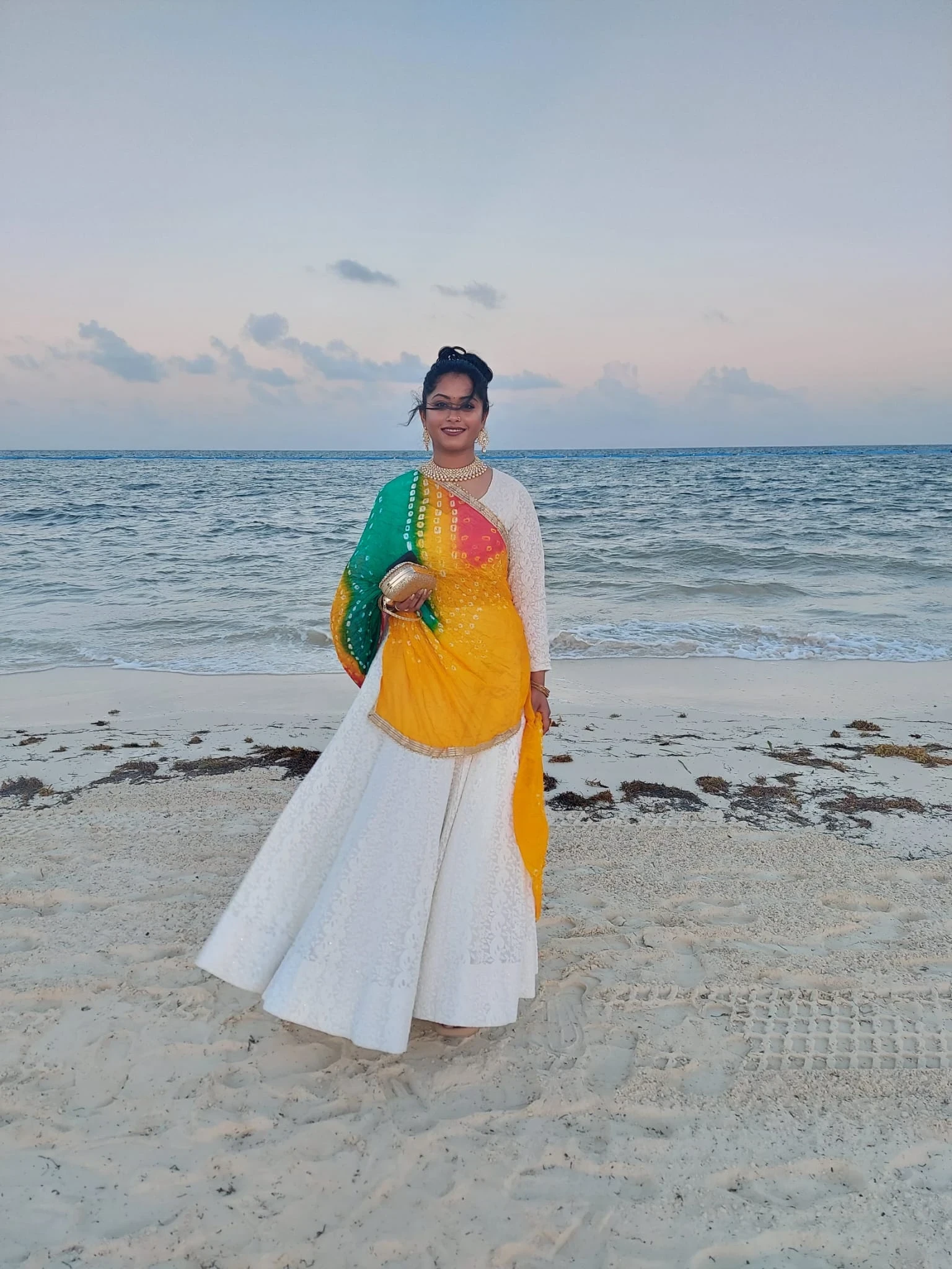 Image 2 of TEST - White Lehenga by Custom / Other