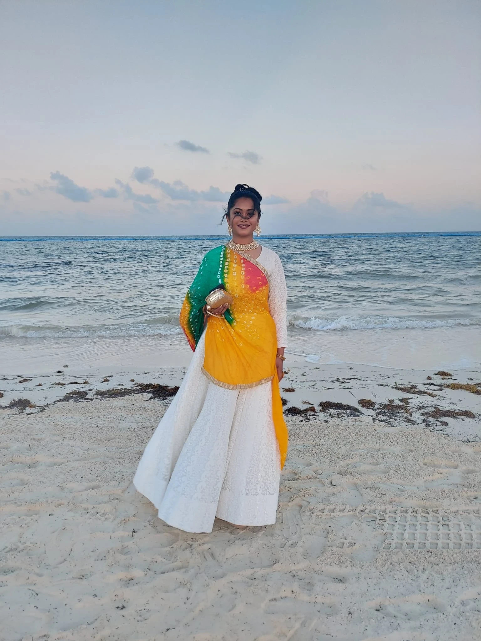 Image 3 of TEST - White Lehenga by Custom / Other